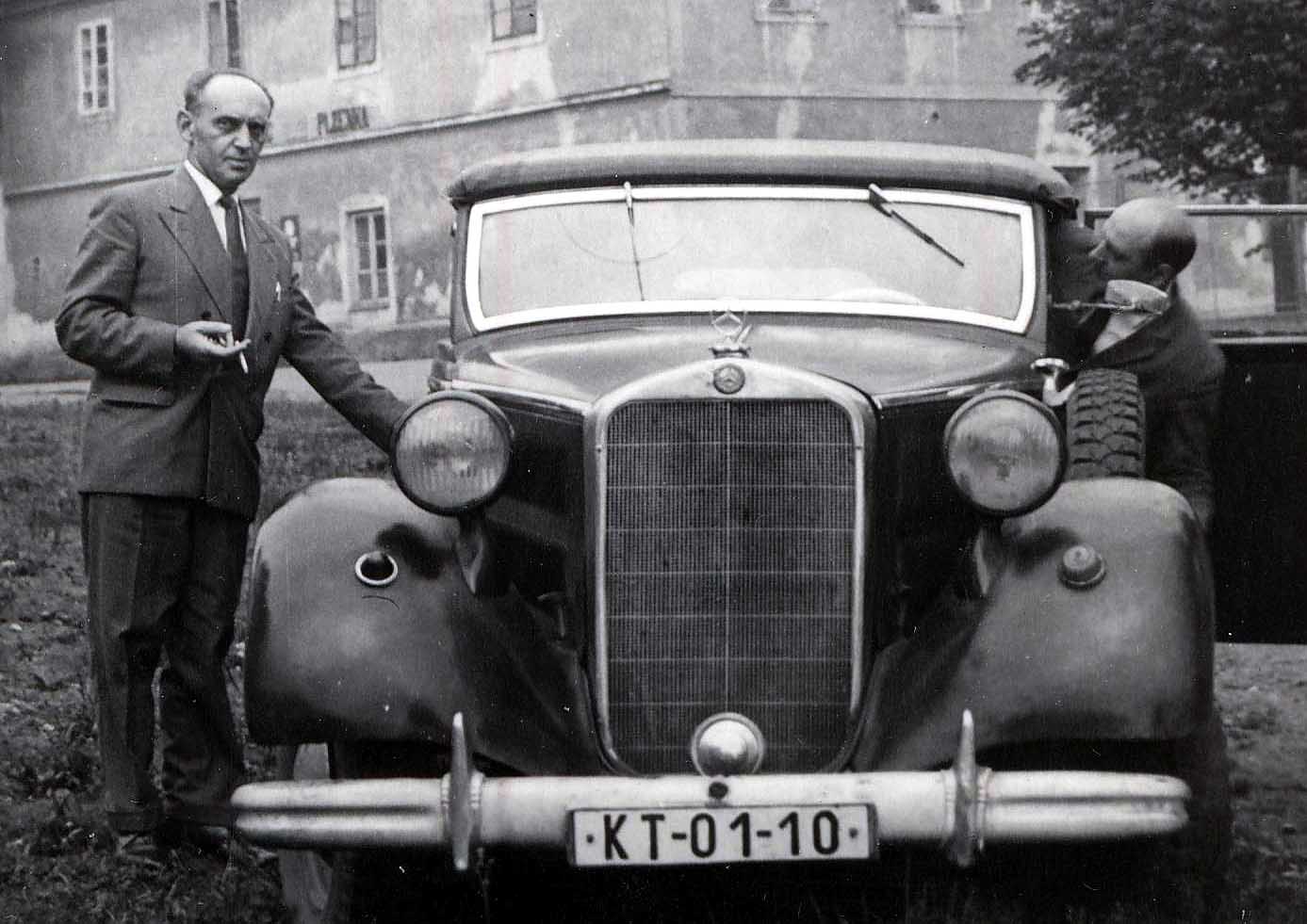 Ladislav Dvořák a pověstná Mercedeska, r. 1965(?)
